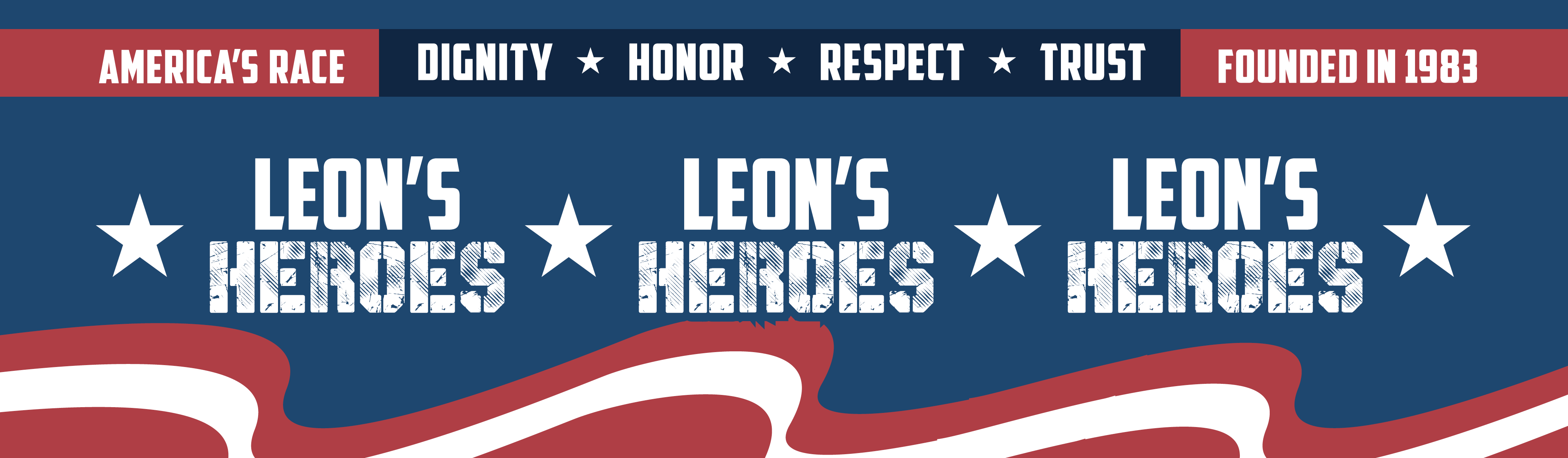 Leon's Heroes Banner for America's Race